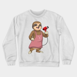 Sloth as Hair stylist with Hairdryer Crewneck Sweatshirt